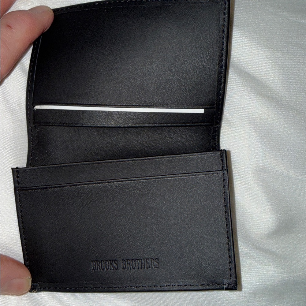 Brooks Brothers Dark Blue and Yellow Striped Card Holder - Picture 2 of 2